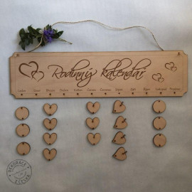 Dřevěný rodinný kalendář