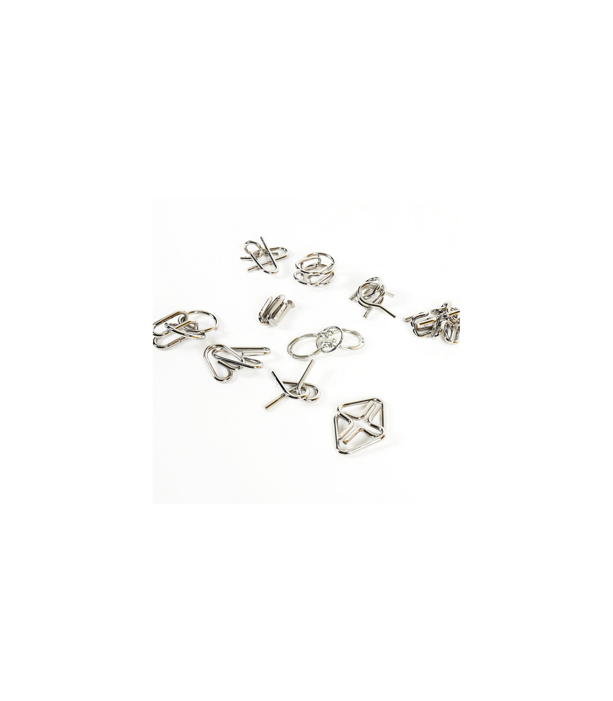 Sada 10 kovových hlavolamů