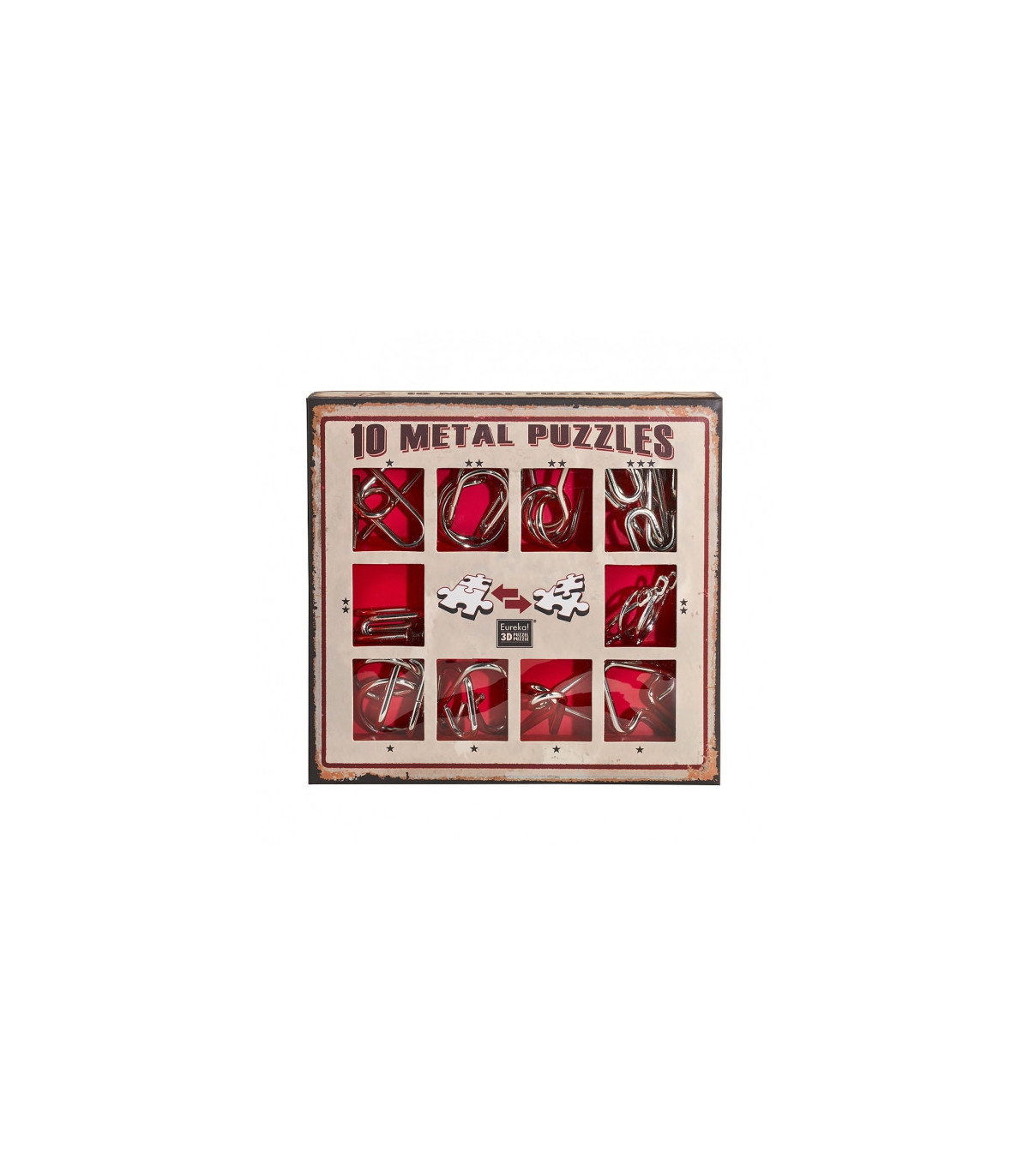 Sada 10 kovových hlavolamů