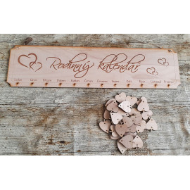 Dřevěný rodinný kalendář