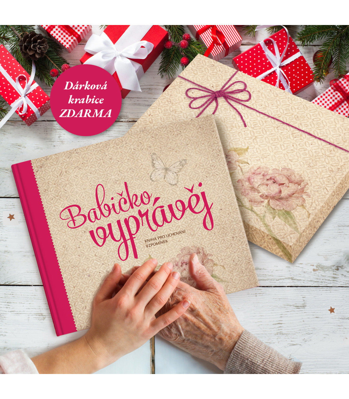 Dárková krabice na knihu Babičko vyprávěj