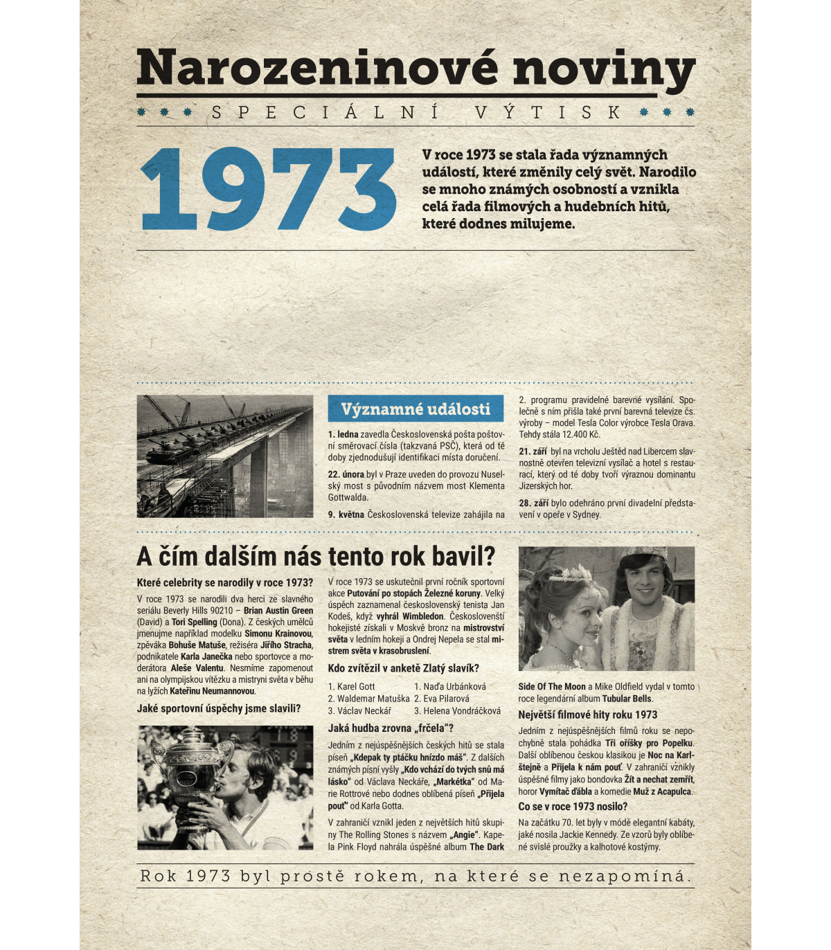 Narozeninové noviny 1973