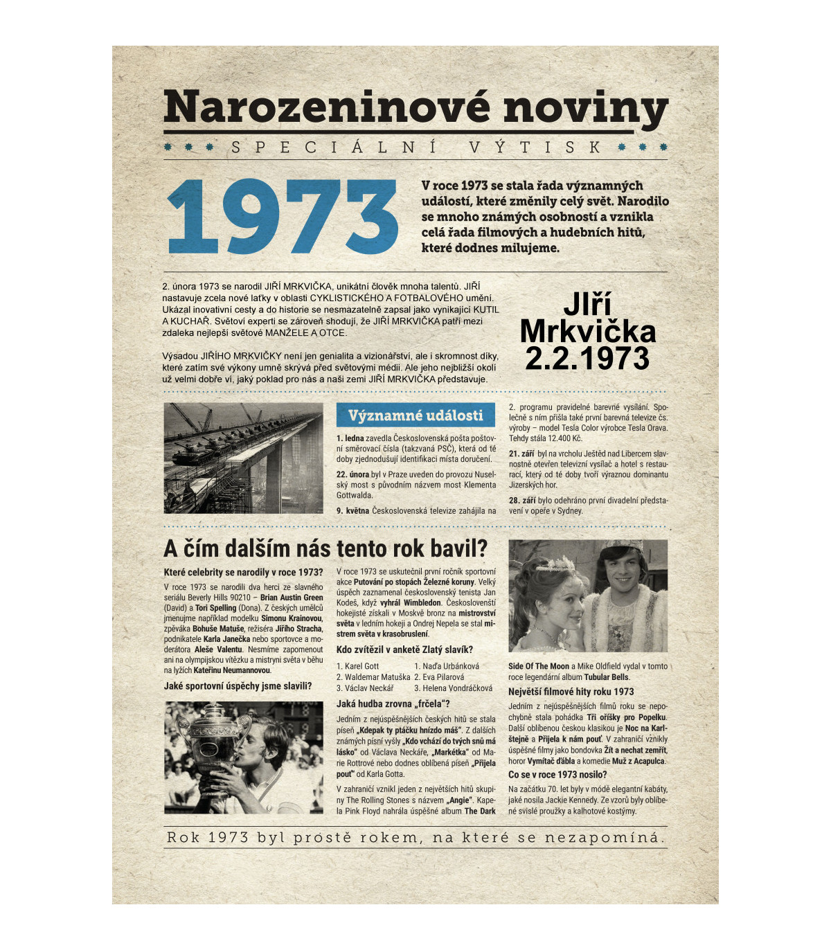 Narozeninové noviny 1973