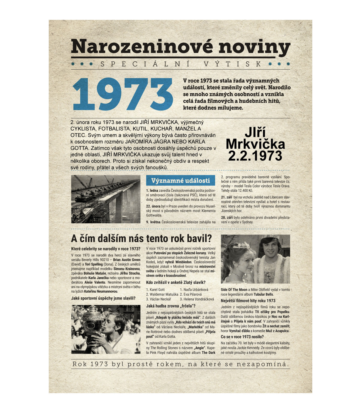 Narozeninové noviny 1973