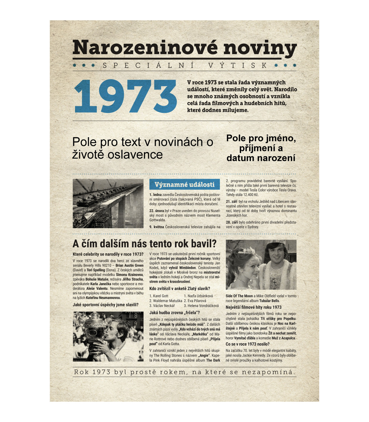 Narozeninové noviny 1973