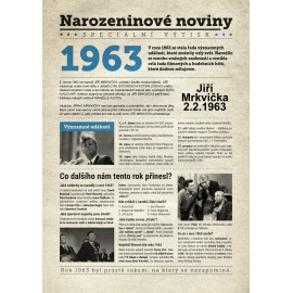 Narozeninové noviny 1963 s vlastním textem