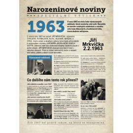 Narozeninové noviny 1963 s vlastním textem