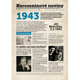 Narozeninové noviny 1943 s vlastním textem