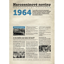 Narozeninové noviny 1964 s vlastním textem