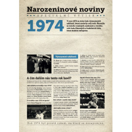 Narozeninové noviny 1974 s vlastním textem