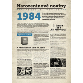 Narozeninové noviny 1984 s vlastním textem
