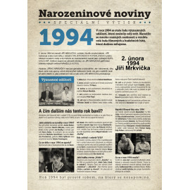 Narozeninové noviny 1994 s vlastním textem