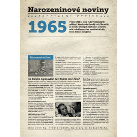 Narozeninové noviny 1989 s vlastním textem