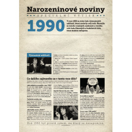 Narozeninové noviny 1989 s vlastním textem
