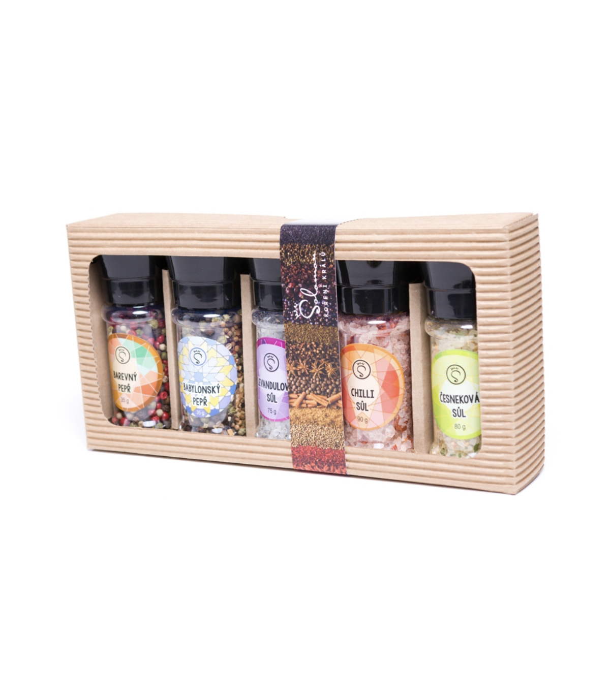 Dárková sada pěti mlýnků pepře a soli