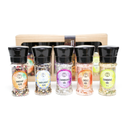 Dárková sada pěti mlýnků pepře a soli