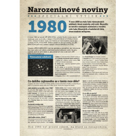 Narozeninové noviny 1989 s vlastním textem