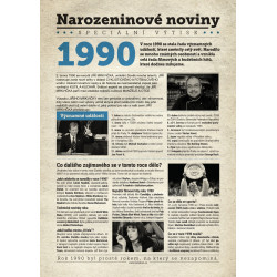 Narozeninové noviny 1989 s vlastním textem