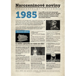 Narozeninové noviny 1989 s vlastním textem